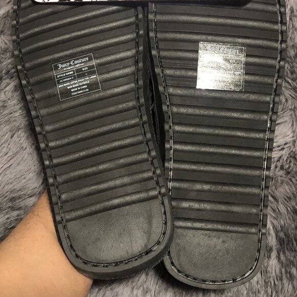 Juicy Couture JC-Hrish 2 Faux Fur Slides Slippers Women's, Size L (9-10), Black - Picture 5 of 6
